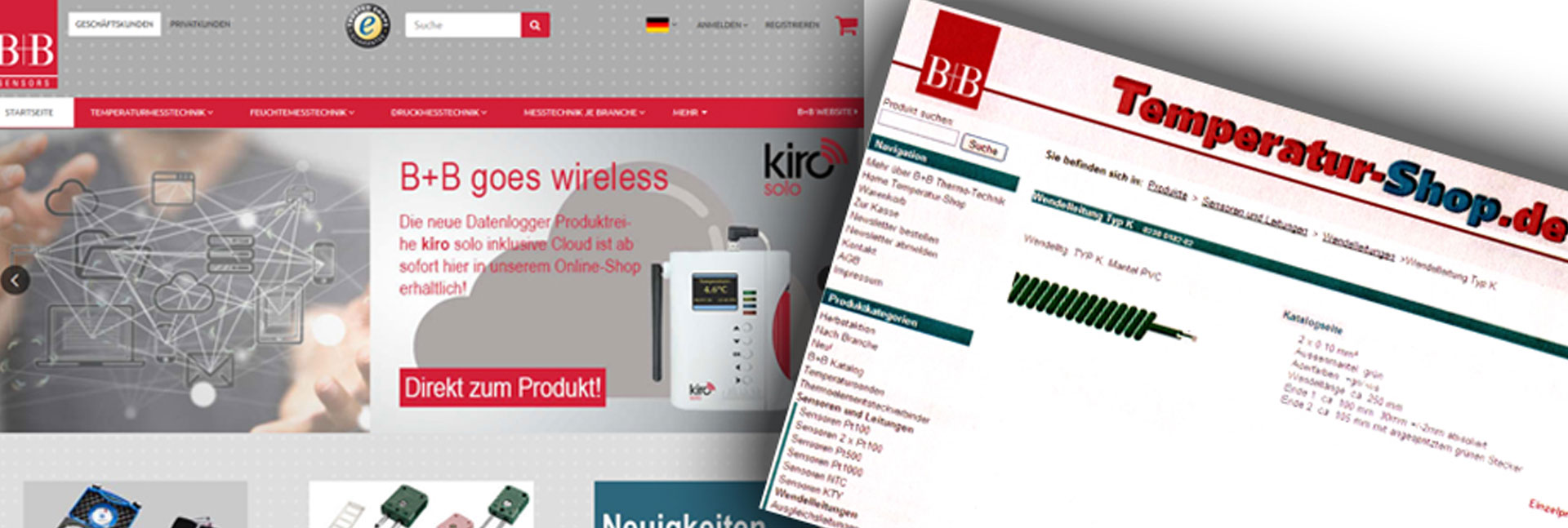 B+B Thermo-Technik Messtechnik & Sensorik | Measurement technology & sensors | Online-Shop