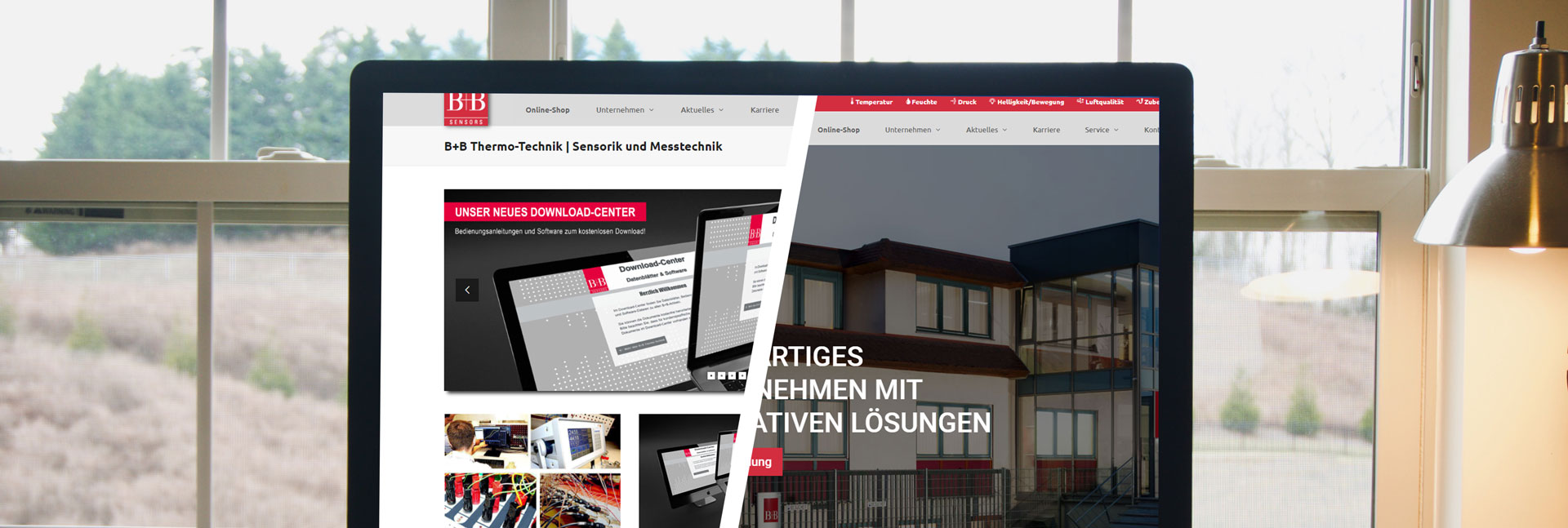 B+B Thermo-Technik | Messtechnik & Sensorik | Neue Website | Vergleich neues Design und altes Layout